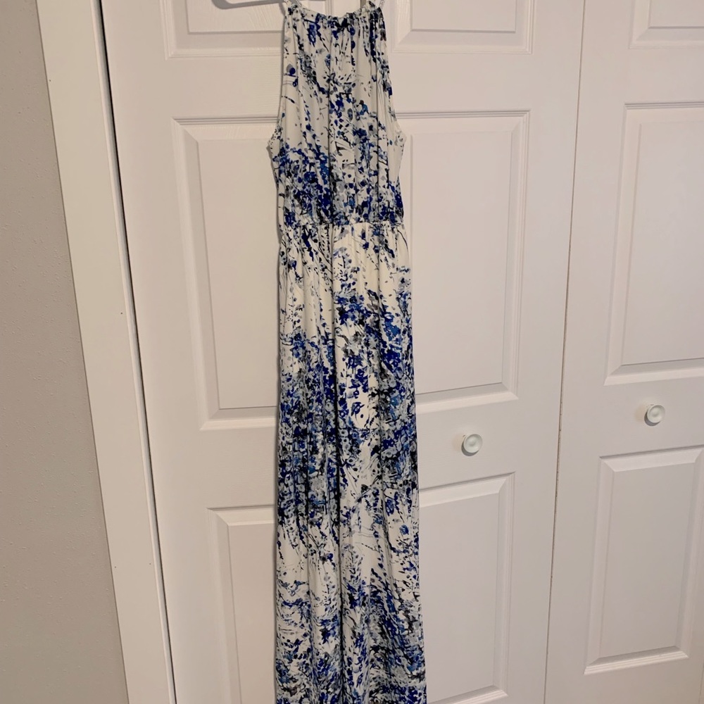 White/Blue Maxi Dress